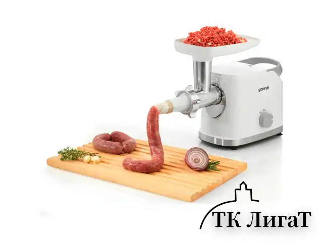 Мясорубка GORENJE MG1802SJW, 1800 Вт, производительность 2,1 кг/мин, 7 насадок, реверс, белый