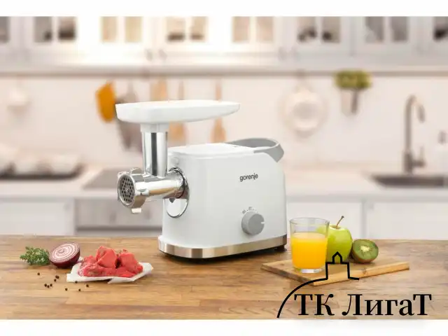 Мясорубка GORENJE MG1802SJW, 1800 Вт, производительность 2,1 кг/мин, 7 насадок, реверс, белый