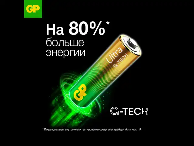 Батарейки КОМПЛЕКТ 2 шт., GP Ultra G-Tech, AAA (LR03, 24А), алкалиновые, мизинчиковые, 24AUA21-2CRSBC2