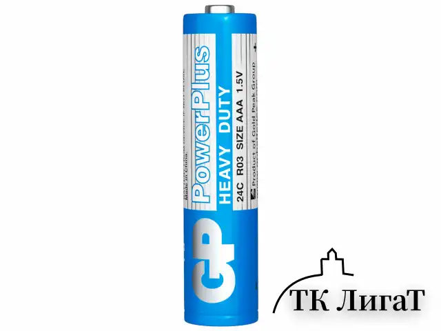 Батарейки КОМПЛЕКТ 4 шт., GP PowerPlus AAA (R03, 24G), солевые, мизинчиковые, в пленке, 24CEBRA-2S4