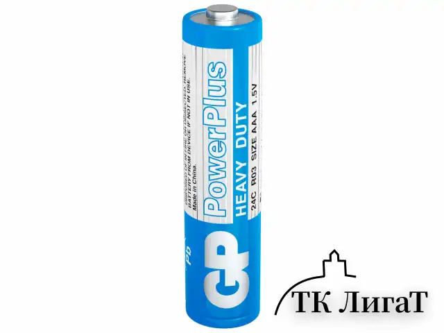 Батарейки КОМПЛЕКТ 4 шт., GP PowerPlus AAA (R03, 24G), солевые, мизинчиковые, в пленке, 24CEBRA-2S4