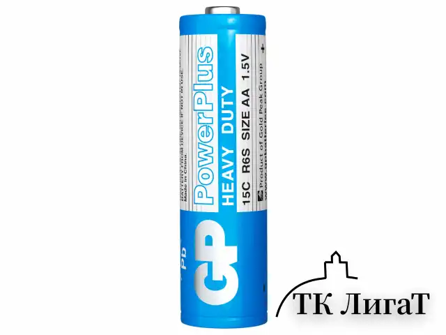 Батарейки КОМПЛЕКТ 4 шт., GP PowerPlus AA (R6, 15G), солевые, пальчиковые, в пленке, 15CEBRA-2S4