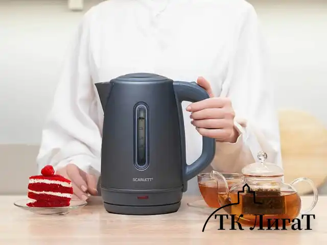 Чайник SCARLETT SC-EK21S42, 1,8 л, 1800 Вт, закрытый нагревательный элемент, стальной корпус