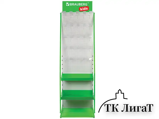 Стойка для размещения товара напольная BRAUBERG KIDS, 205x60x50 см, 25 крючков, 3 полки, 506321