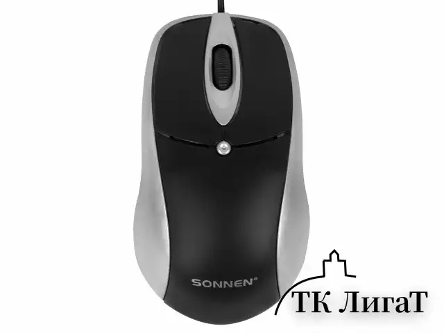 Набор проводной SONNEN KB-S110, USB, клавиатура 113 клавиш, мышь 3 кнопки, 1000 dpi, черный/серебристый, 513854