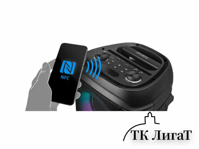 Колонка портативная SVEN PS-800, 100 Вт, TWS, Bluetooth, FM, USB, microSD, LED-дисплей, черная, SV-021511