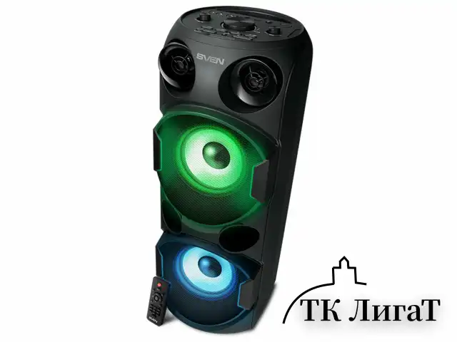 Колонка портативная SVEN PS-750, 80 Вт, TWS, Bluetooth, FM, USB, microSD, LED-дисп, черная, SV-019617