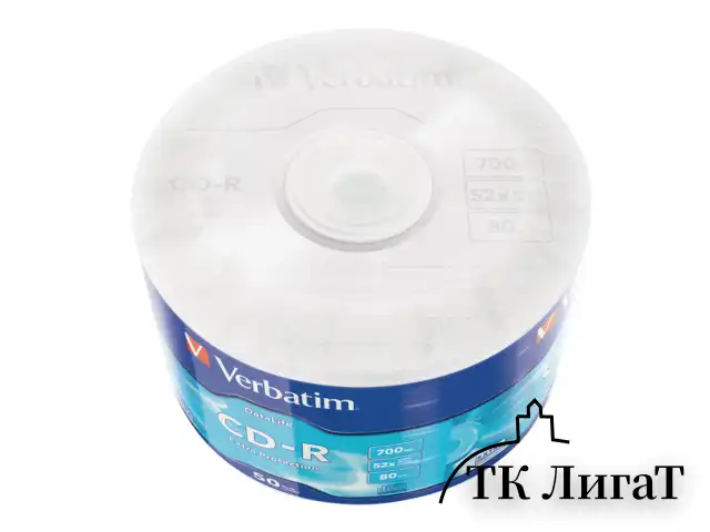 Диски CD-R VERBATIM DataLife, 700 Мб 52x Bulk (термоусадка без шпиля), КОМПЛЕКТ 50 шт., 43787