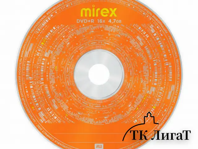 Диск DVD+R (плюс) MIREX, 4,7 ГБ 16x бумажный конверт, 1 штука, UL130013A1C