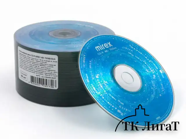 Диски CD-R MIREX, 700 Мб 48x Bulk (термоусадка без шпиля), КОМПЛЕКТ 50 шт, UL120051A8, UL120051A8T