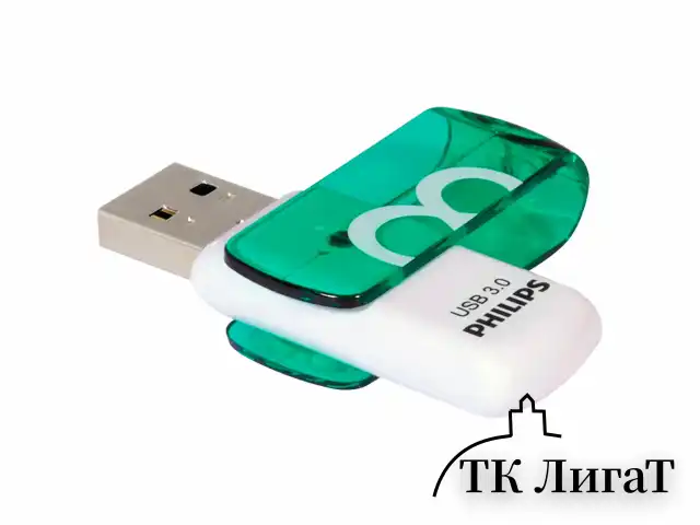 Флеш-диск 8 GB PHILIPS VIVID, разъем USB 3.0, зеленый, FM08FD00B/97