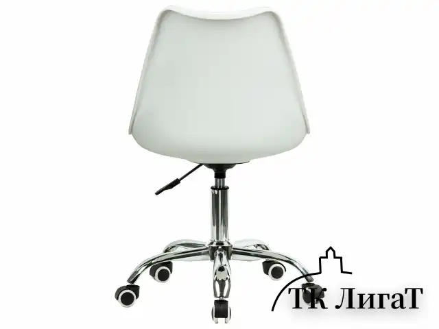 Кресло стул BRABIX "Eames MG-310 CH", хром, пластик белый, ткань серая, 532924