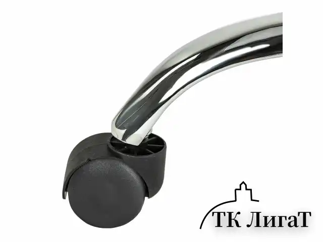 Кресло стул BRABIX "Eames MG-310 CH", хром, пластик черный, экокожа черная, 532925