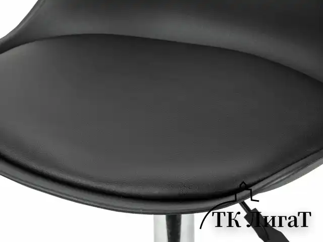 Кресло стул BRABIX "Eames MG-310 CH", хром, пластик черный, экокожа черная, 532925