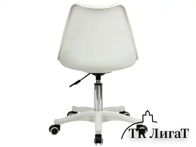 Кресло стул BRABIX "Eames MG-310 PL", пластик белый, экокожа белая, 532926