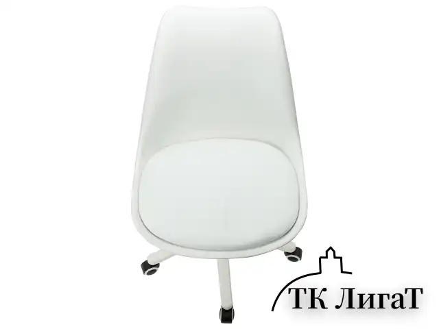 Кресло стул BRABIX "Eames MG-310 PL", пластик белый, экокожа белая, 532926