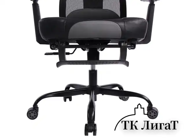 Кресло BRABIX PREMIUM "Venom GM-530", подножка, синхромеханизм, экокожа/сетка, черное/серое, 532951