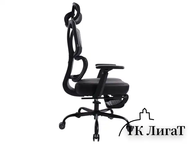 Кресло BRABIX PREMIUM "Venom GM-530", подножка, синхромеханизм, экокожа/сетка, черное/серое, 532951
