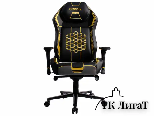 Кресло BRABIX PREMIUM "Tanos GM-180", мультиблок, 4D подлокотники, литой поролон, черное/желтое, 532953