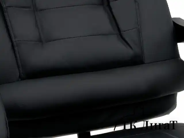 Кресло офисное CROMEX "Lounge MS-007", подножка, 6 массажных модулей, экокожа, черное, 532960