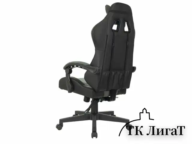 Кресло компьютерное BRABIX "Striker GM-121", синхромеханизм, 2 подушки, экокожа/велюр, черное/серое, 532961