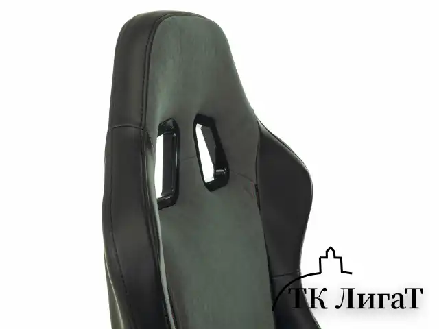 Кресло компьютерное BRABIX "Striker GM-121", синхромеханизм, 2 подушки, экокожа/велюр, черное/серое, 532961