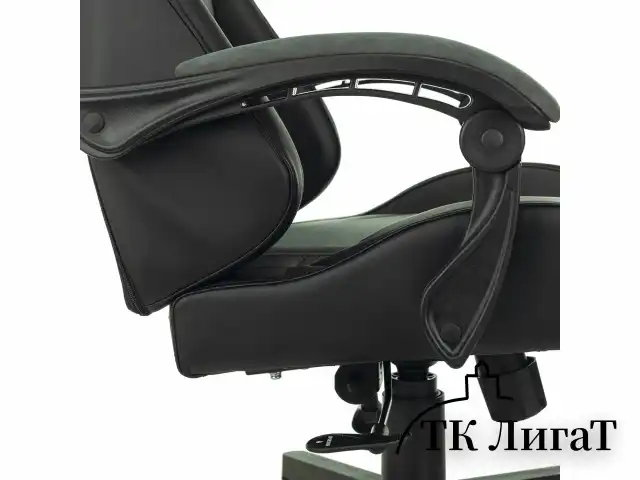 Кресло компьютерное BRABIX "Striker GM-121", синхромеханизм, 2 подушки, экокожа/велюр, черное/серое, 532961