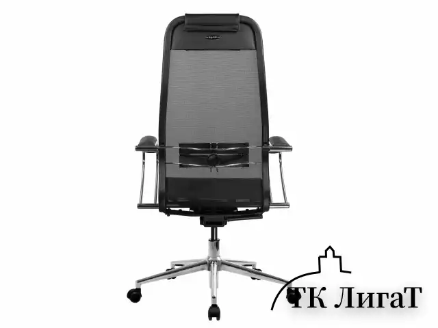 Кресло МЕТТА "ErgoLife" 10 B1-104K, хром, синхромеханизм, прочная сетка, черное