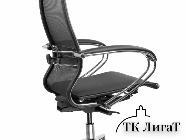 Кресло МЕТТА "ErgoLife" 10 B1-104K, хром, синхромеханизм, прочная сетка, черное