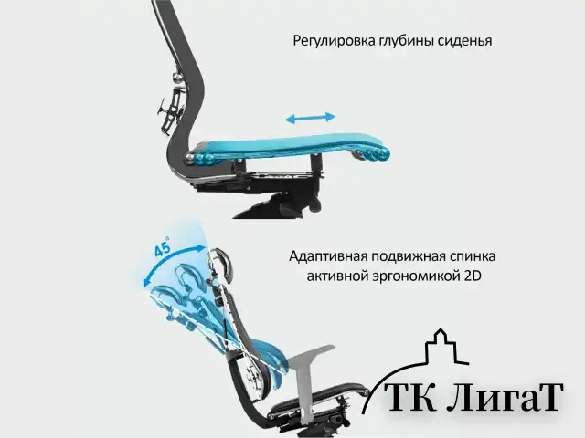 Кресло МЕТТА "YOGA" Y 2DM B2-10D, 2D-спинка, 3D-подголовник, 4D-подлокотники, экокожа, черное