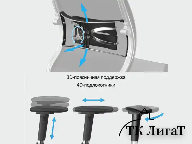 Кресло МЕТТА "YOGA" Y 2DM B2-10D, 2D-спинка, 3D-подголовник, 4D-подлокотники, экокожа, черное
