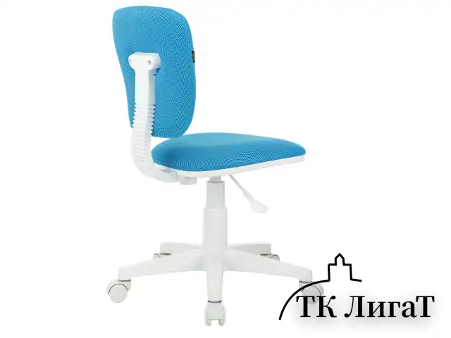 Кресло детское BRABIX "Joy MG-204W", без подлокотников, пластик белый, ткань TW, голубое, 533012