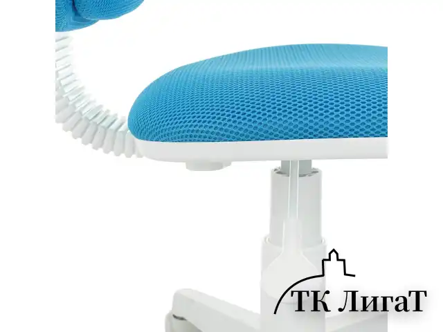 Кресло детское BRABIX "Joy MG-204W", без подлокотников, пластик белый, ткань TW, голубое, 533012