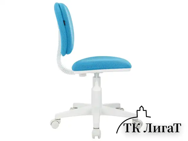 Кресло детское BRABIX "Joy MG-204W", без подлокотников, пластик белый, ткань TW, голубое, 533012