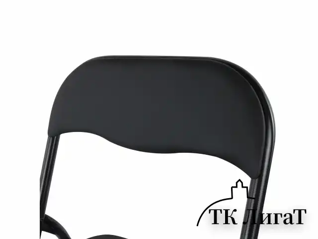 Стул складной BRABIX "Golf CF-007", черный каркас, кожзам черный, гофрокороб, 533024