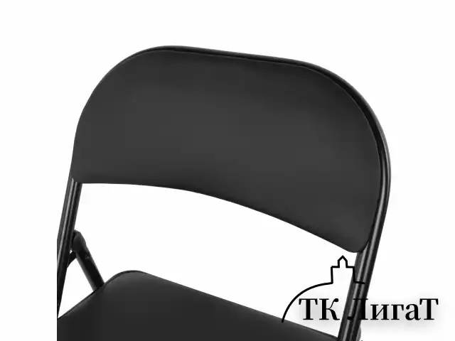Стул складной BRABIX "Golf Plus CF-003 КОМФОРТ", черный каркас, кожзам черный, В КОРОБЕ, 533026