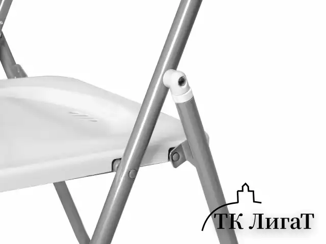 Стулья складные BRABIX "Golf Lite CF-017", КОМПЛЕКТ 4 шт., серебристый каркас, пластик, белый, 533035