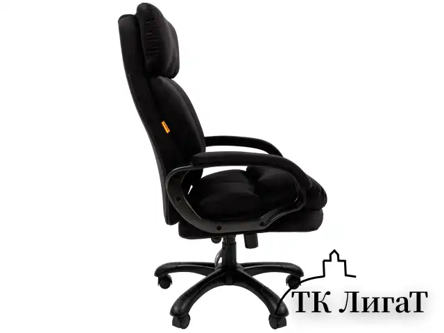Кресло офисное CHAIRMAN СН 505, НАГРУЗКА до 150 кг, велюр, черное, 7127990