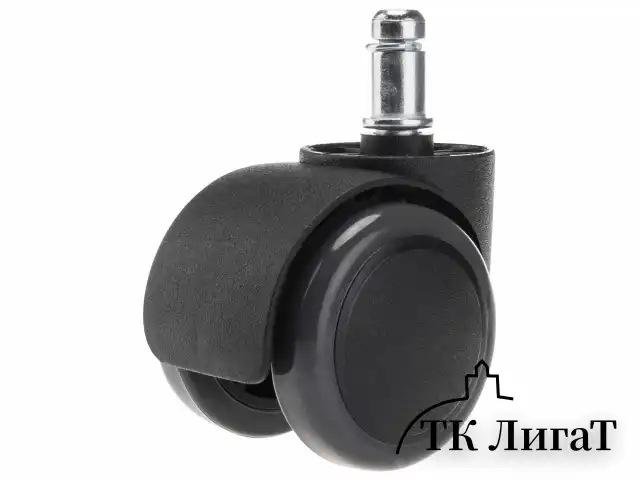 Колеса (ролики) для кресла, прорезиненные, КОМПЛЕКТ 5шт, шток d11мм, черные, в пакете, WBZ, 533083
