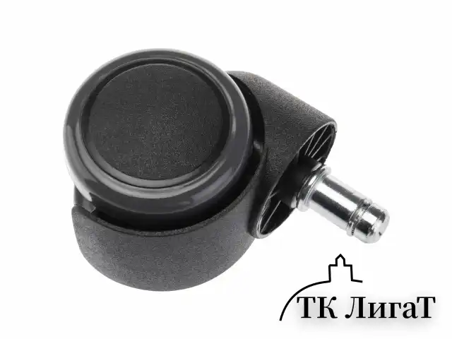 Колеса (ролики) для кресла, прорезиненные, КОМПЛЕКТ 5шт, шток d11мм, черные, в пакете, WBZ, 533083