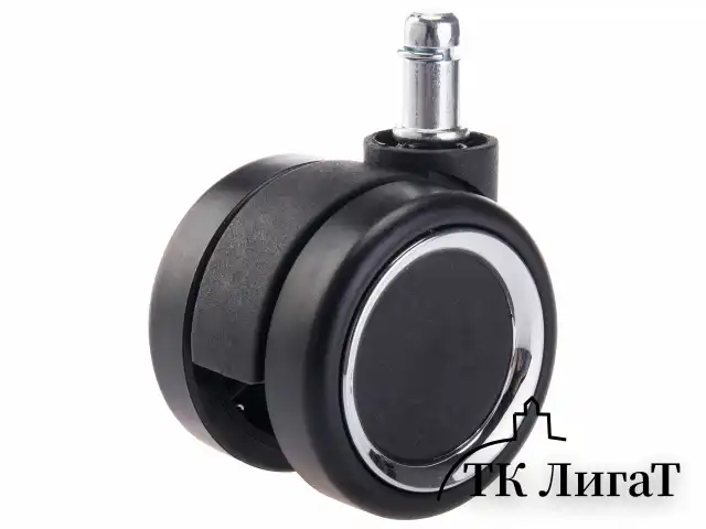 Колеса (ролики) BRABIX для кресла, прорезиненные, ХРОМ, КОМПЛЕКТ 5шт,шток d11мм, черные, короб, 533089