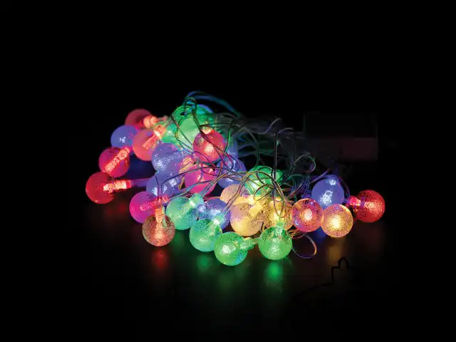 Электрогирлянда-нить комнатная "Bubble ball", 3 м, 30 LED, мультицветная, 220 V, контроллер, ЗОЛОТАЯ СКАЗКА, 591363