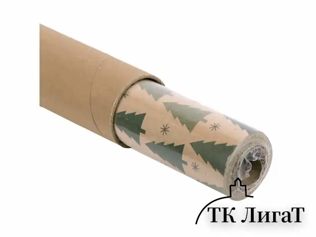 Бумага упаковочная подарочная крафт BIG SIZE новогодняя "Holiday Trees", 0,7х10 м, ЗОЛОТАЯ СКАЗКА, 591946