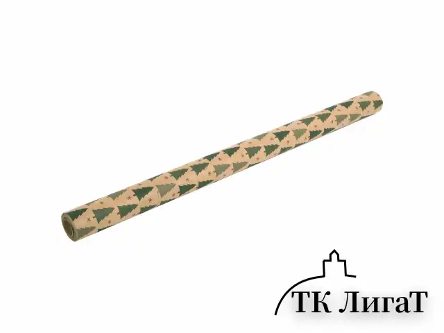 Бумага упаковочная подарочная крафт BIG SIZE новогодняя "Holiday Trees", 0,7х10 м, ЗОЛОТАЯ СКАЗКА, 591946
