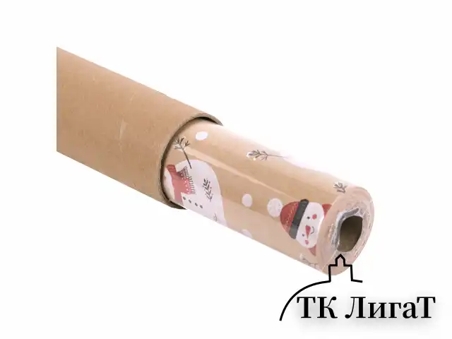 Бумага упаковочная подарочная крафт BIG SIZE новогодняя "Snowman", 0,7х10 м, ЗОЛОТАЯ СКАЗКА, 591948