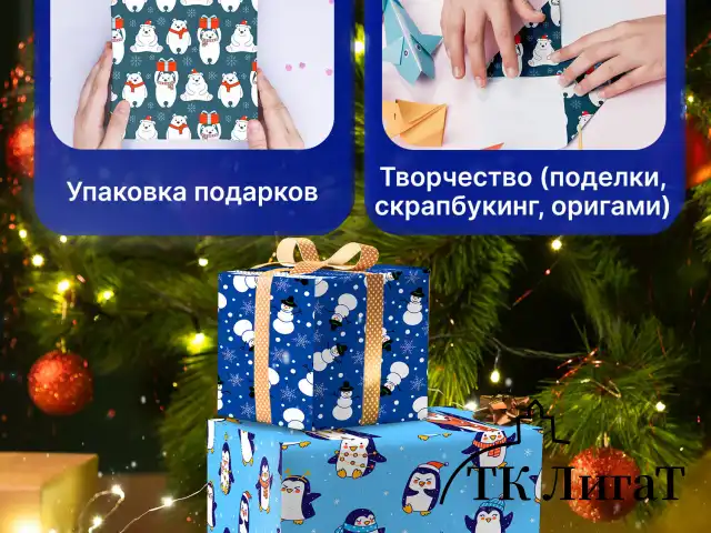Бумага упаковочная новогодняя НАБОР 3 шт., "Snow Fun", 70х100 см, 3 дизайна, ЗОЛОТАЯ СКАЗКА, 592060