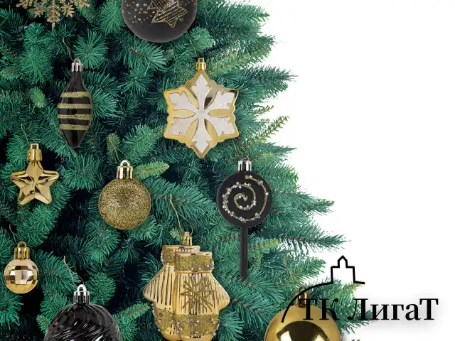 Шары новогодние ёлочные "Black&Gold", НАБОР 130 предметов, черный/золото, пластик, ЗОЛОТАЯ СКАЗКА, 592183