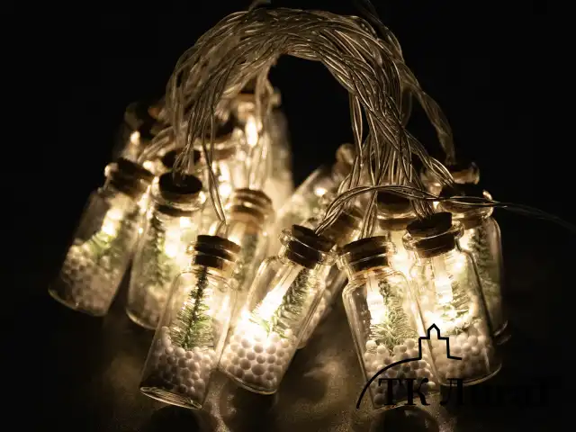 Электрогирлянда-нить комнатная "Бутылочки" 3 м, 20 LED, теплый белый, USB, ЗОЛОТАЯ СКАЗКА, 592203