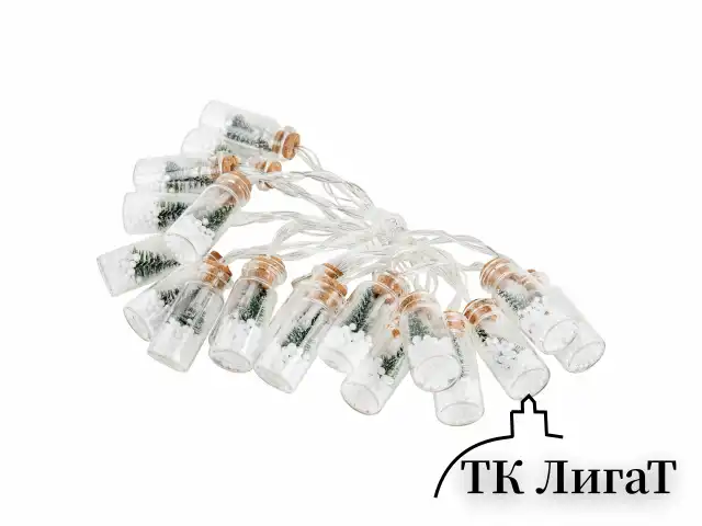 Электрогирлянда-нить комнатная "Бутылочки" 3 м, 20 LED, теплый белый, USB, ЗОЛОТАЯ СКАЗКА, 592203
