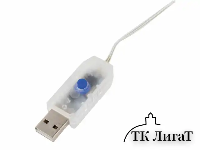 Электрогирлянда-нить комнатная "Снежинки" 10 м, 80 LED, теплый белый, USB, ЗОЛОТАЯ СКАЗКА, 592204